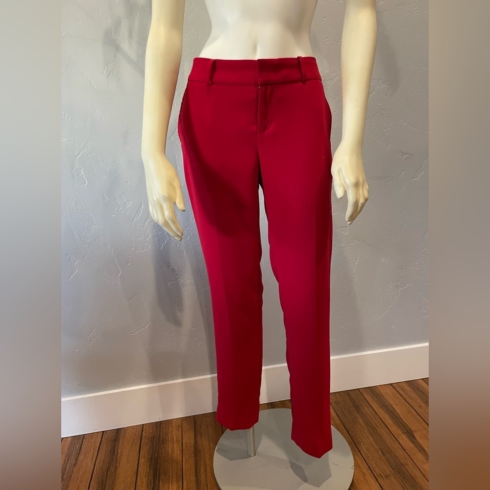 Banana Republic Vibrant Red Straight Leg Martin fit trousers size 0